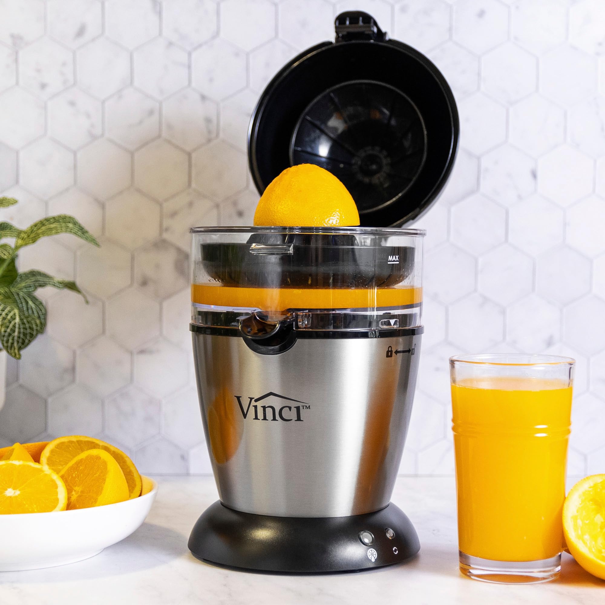 Vinci Hands Free Electric Citrus Juicer, 1-Button Juicer Machine